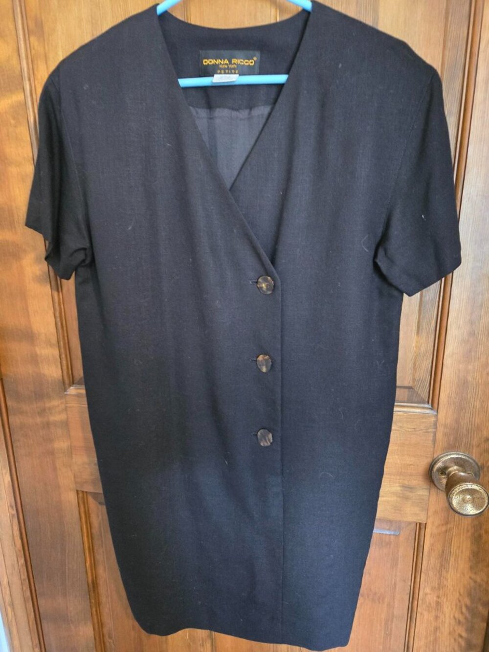 Vintage Donna Ricco Black Linen Dress P4